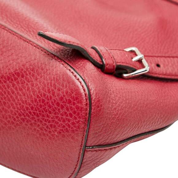 GUCCI Red Leather Bamboo Backpack main image 4
